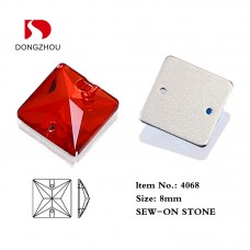 DONGZHOU 4068 8mm crystal sew on rhinestone square shape DONGZHOU 4068 8mm crystal sew on rhinestone square shape